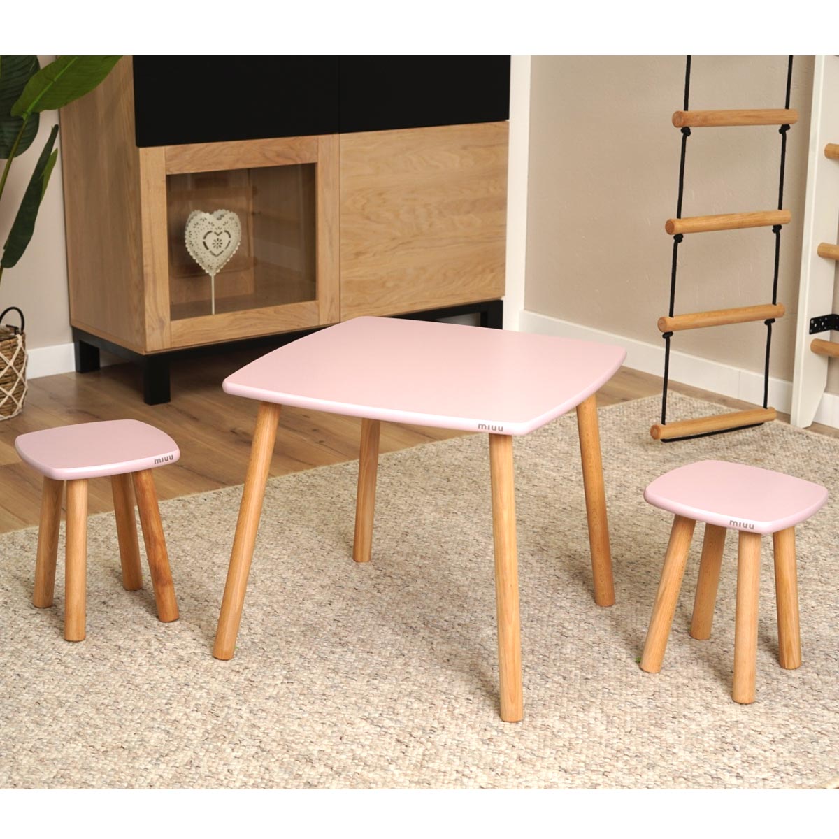 Stolik dziecięcy + 2 krzesełka - owal - Pink zdjęcie 1