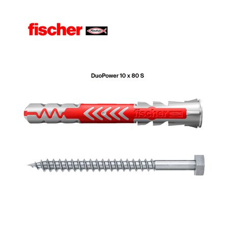 4x Kołek fisher DuoPower 10 x 80 S z wkrętem