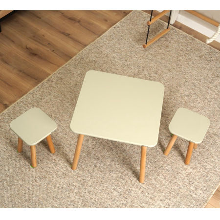 Stolik dziecięcy + 2 krzesełka - kwadrat - Olive zdjęcie 2