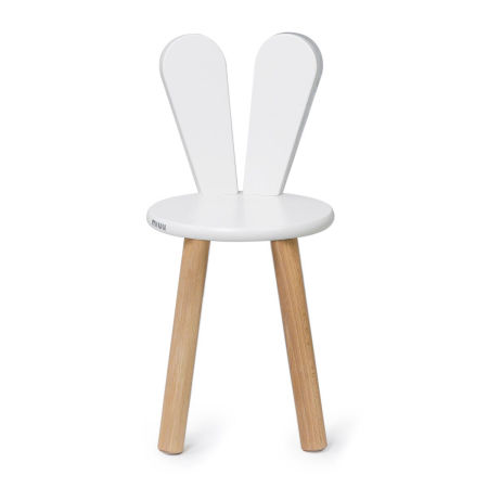 Krzesełko dziecięce uszy zająca biały + biały zdjęcie 3