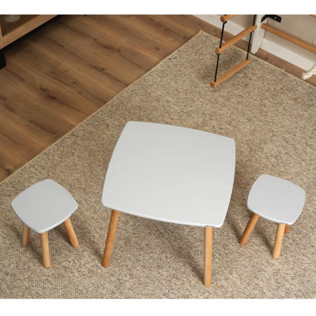 Stolik dziecięcy + 2 krzesełka - owal - Gray zdjęcie 2