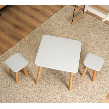 Stolik dziecięcy + 2 krzesełka - kwadrat - Gray zdjęcie 2
